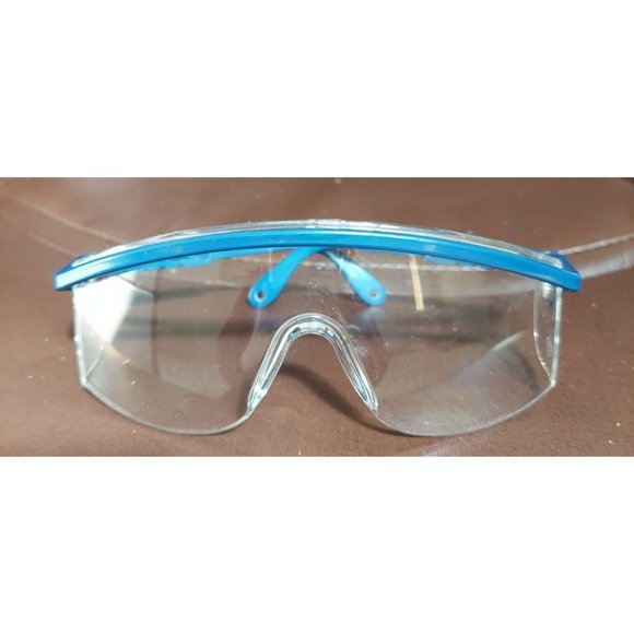 Vintage Uvex Astrospec 3000 Safety Glasses Blue Frames Clear Len Adjustable OSFM - Picture 2 of 7